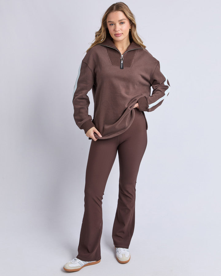 Knit Collar Crew | Coffee