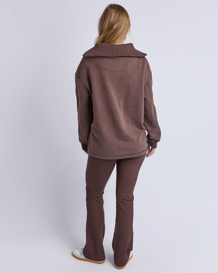 Knit Collar Crew | Coffee