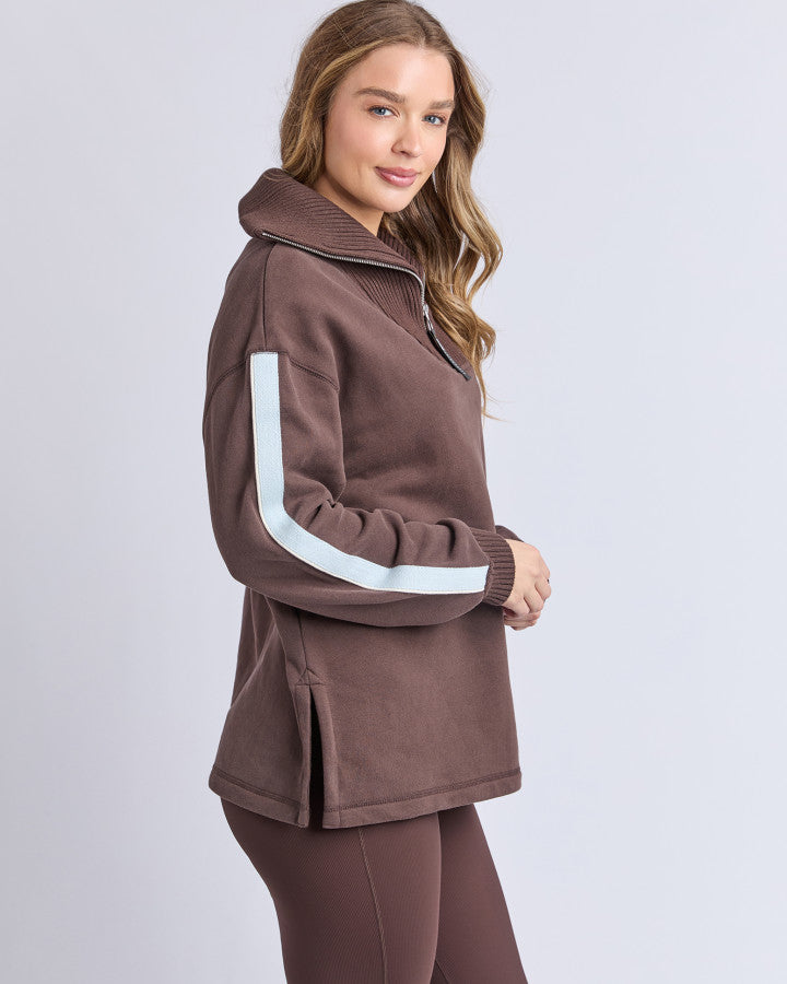 Knit Collar Crew | Coffee