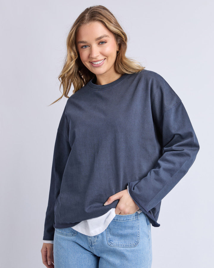 Knock Off LS Tee | Navy