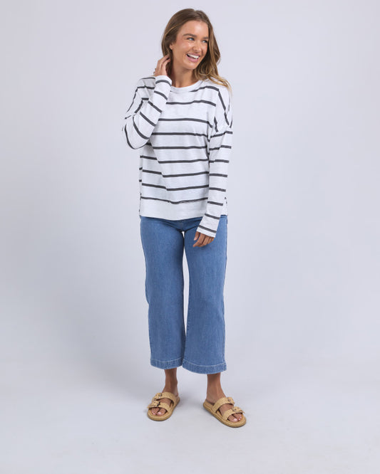 Layne Stripe Throw On | Charcoal