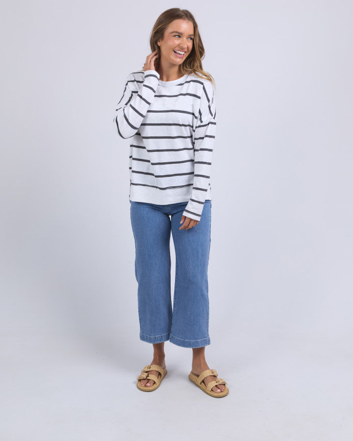 Layne Stripe Throw On | Charcoal
