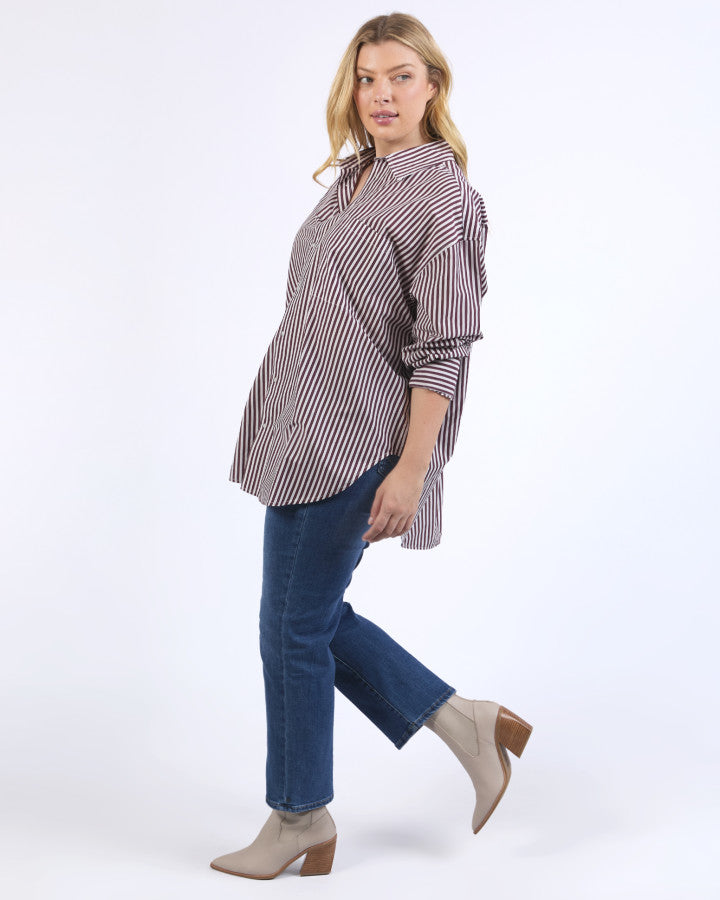 Lila Stripe Shirt | Merlot