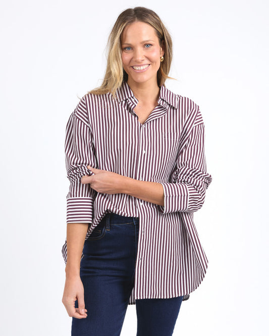 Lila Stripe Shirt | Merlot
