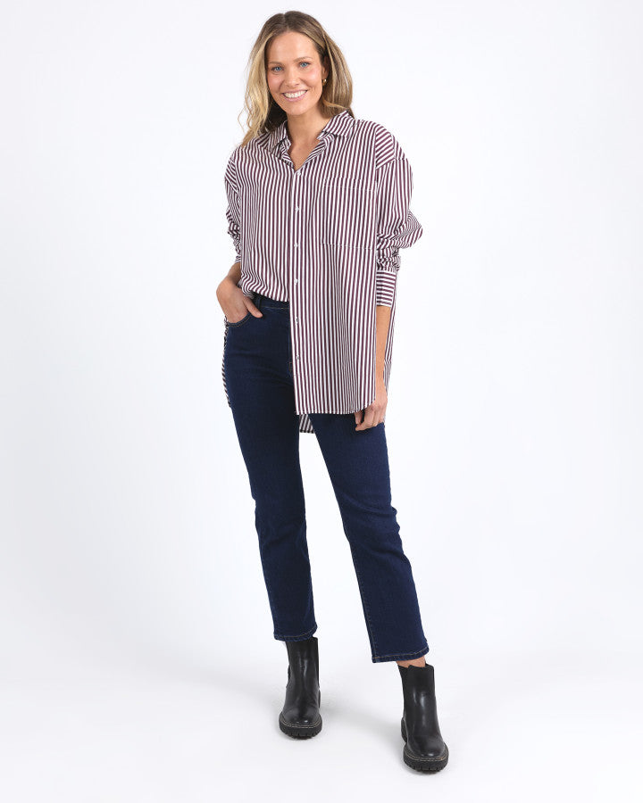 Lila Stripe Shirt | Merlot