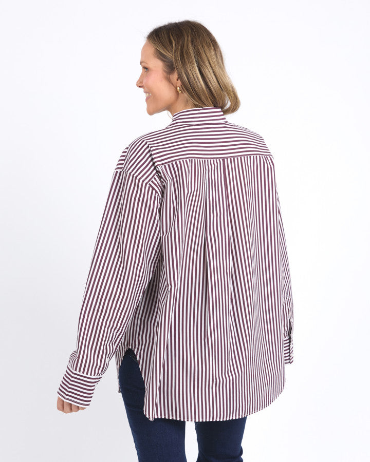 Lila Stripe Shirt | Merlot