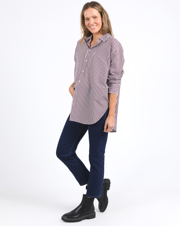 Lila Stripe Shirt | Merlot