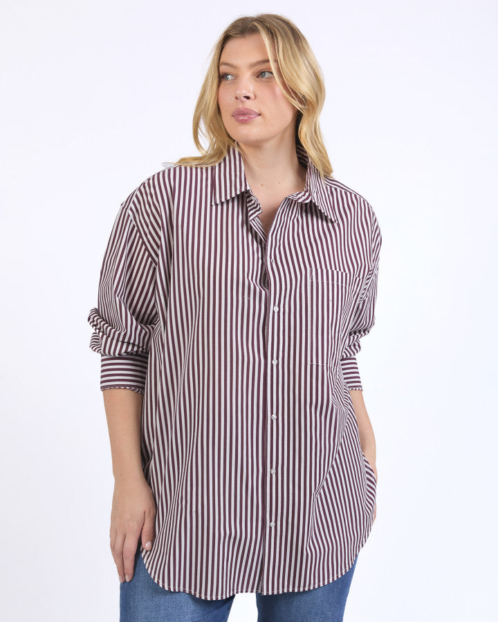 Lila Stripe Shirt | Merlot