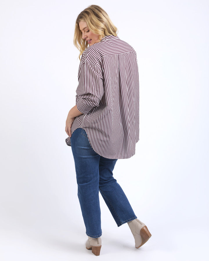 Lila Stripe Shirt | Merlot