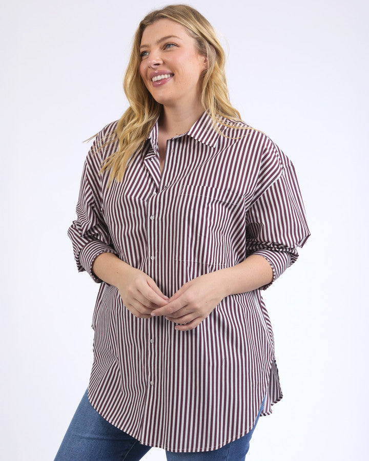 Lila Stripe Shirt | Merlot