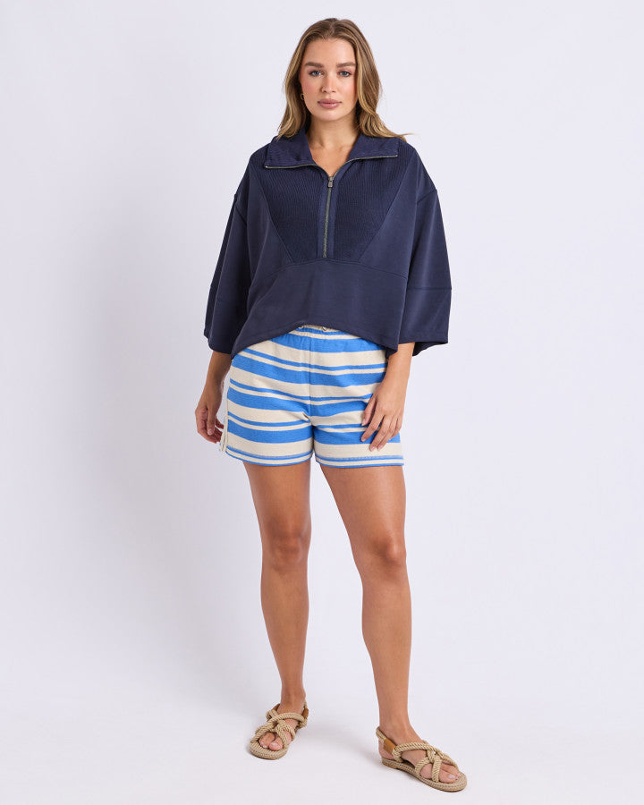 Linear Zip Top | Navy