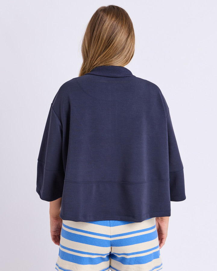 Linear Zip Top | Navy