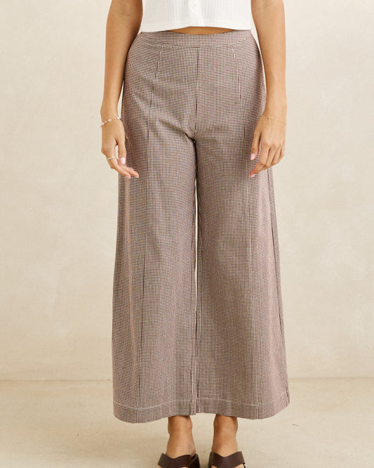 London Check Wide Leg Pant