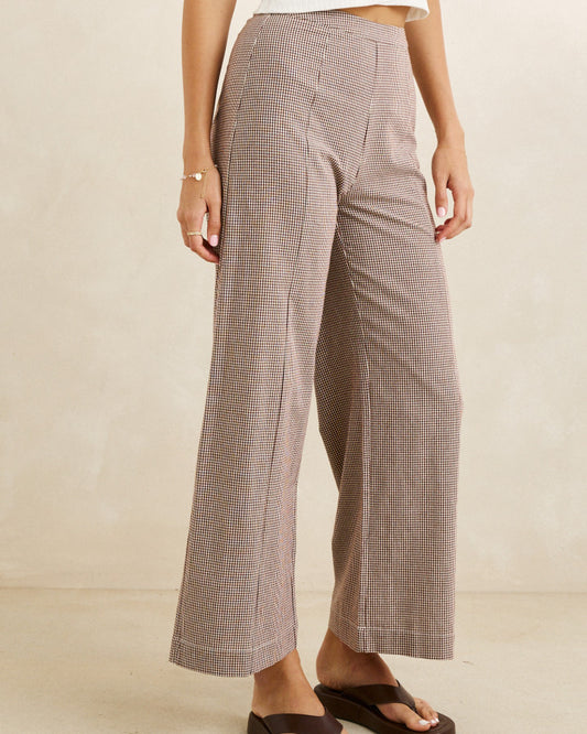 London Check Wide Leg Pant