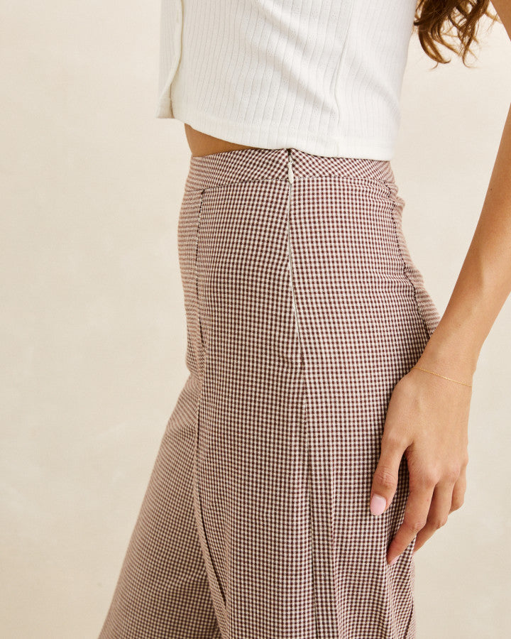 London Check Wide Leg Pant