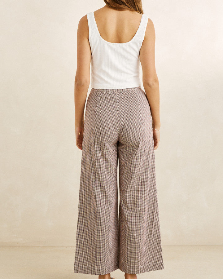 London Check Wide Leg Pant