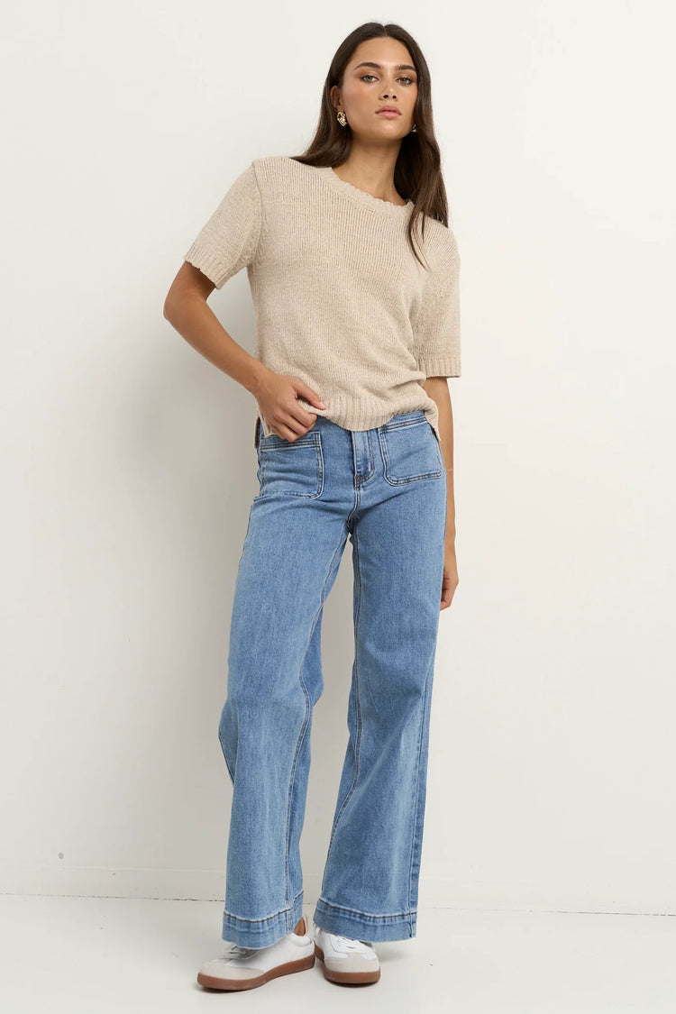 Loveable Natural Tape Yarn Knit Tee
