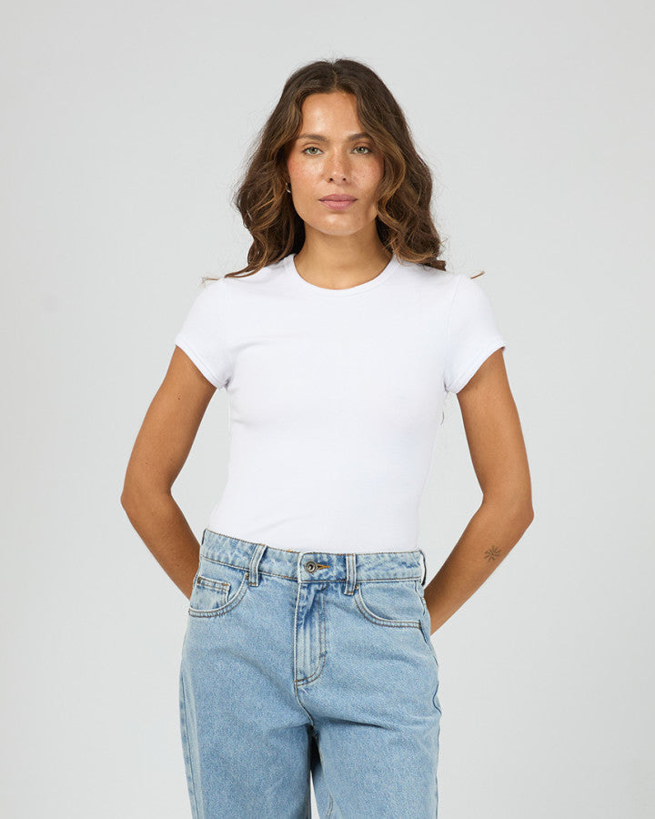 Luxe Rib Baby Tee | White