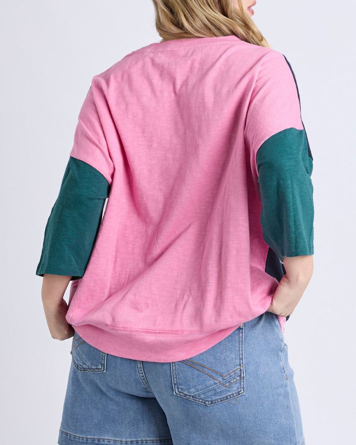 Maize Colour Block Sweat | Teal