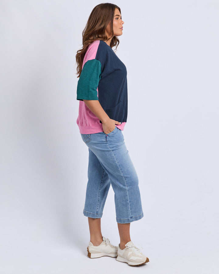 Maize Colour Block Sweat | Teal