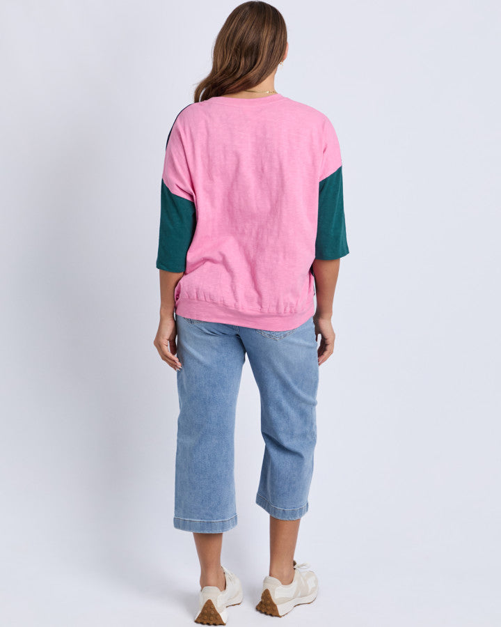 Maize Colour Block Sweat | Teal