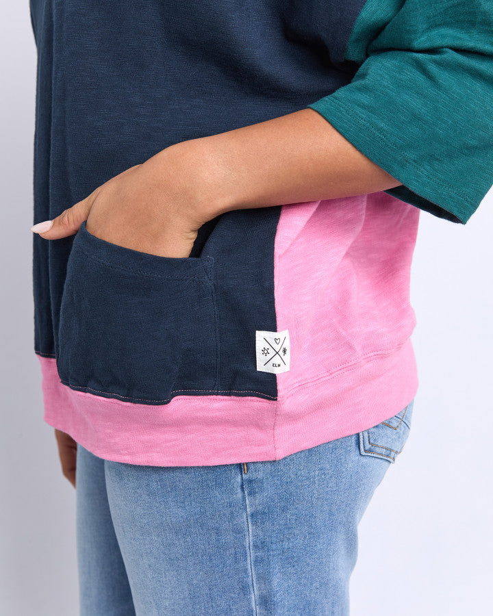 Maize Colour Block Sweat | Teal