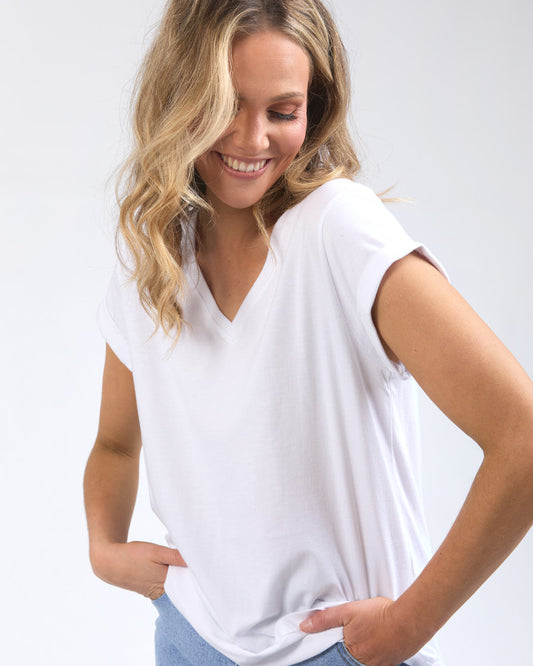 Manly Vee Tee | White