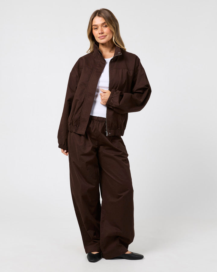 Margo Funnel Neck Jacket | Choc