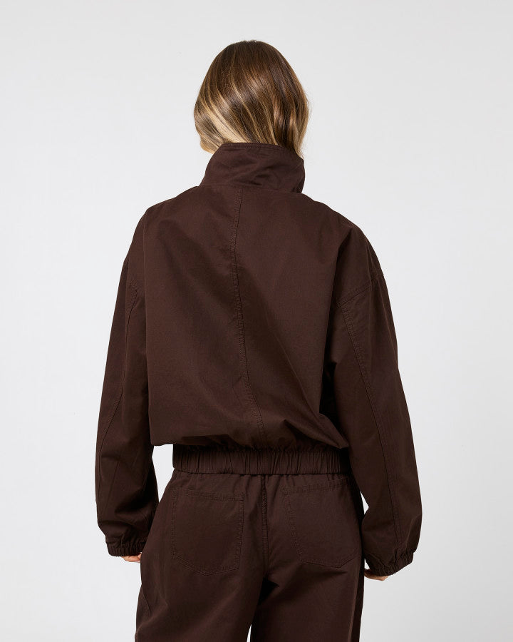 Margo Funnel Neck Jacket | Choc