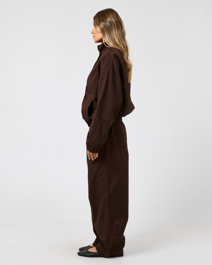 Margo Funnel Neck Jacket | Choc