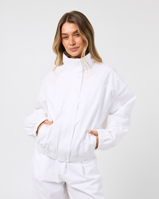 Margo Funnel Neck Jacket | White