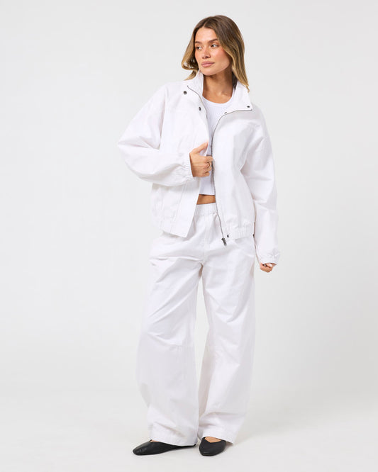 Margo Funnel Neck Jacket | White