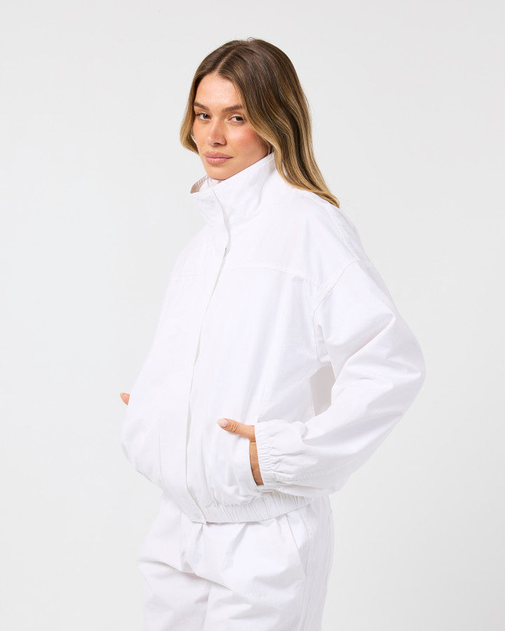 Margo Funnel Neck Jacket | White