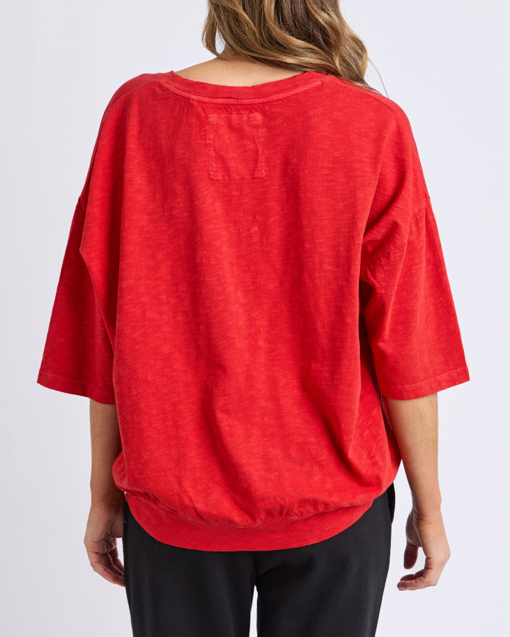 Mazie Vee Neck Sweat | Cranberry
