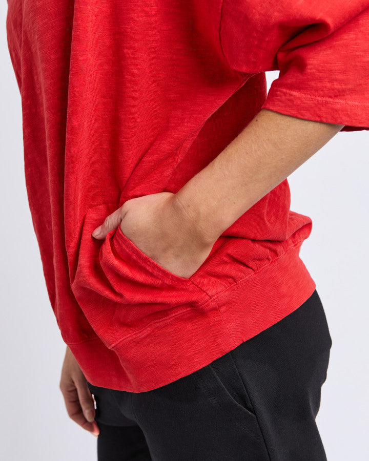 Mazie Vee Neck Sweat | Cranberry