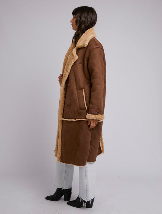 Mia Sherpa Coat | Brown