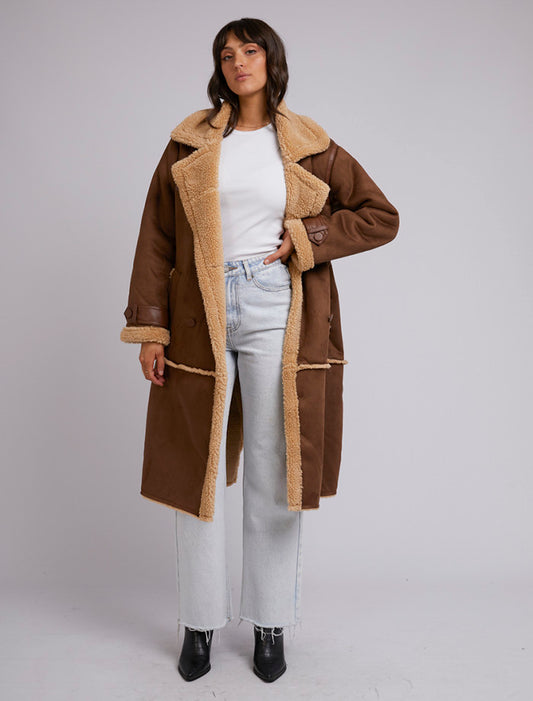 Mia Sherpa Coat | Brown