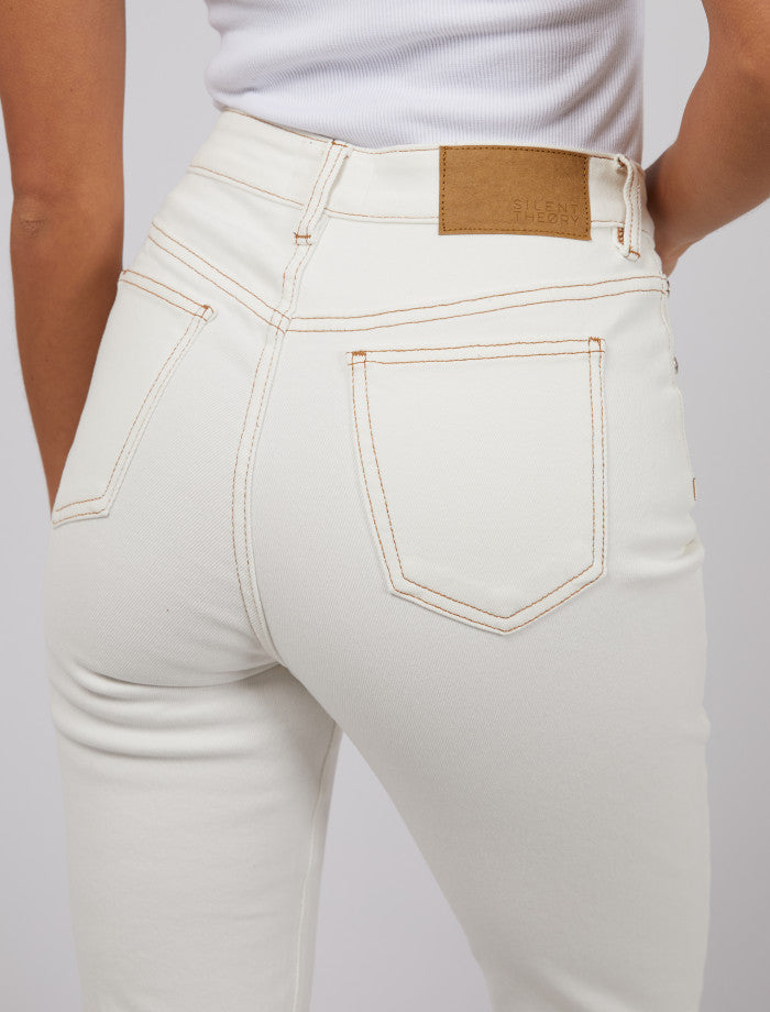 Monica Mom Comfort Jean | Vintage White