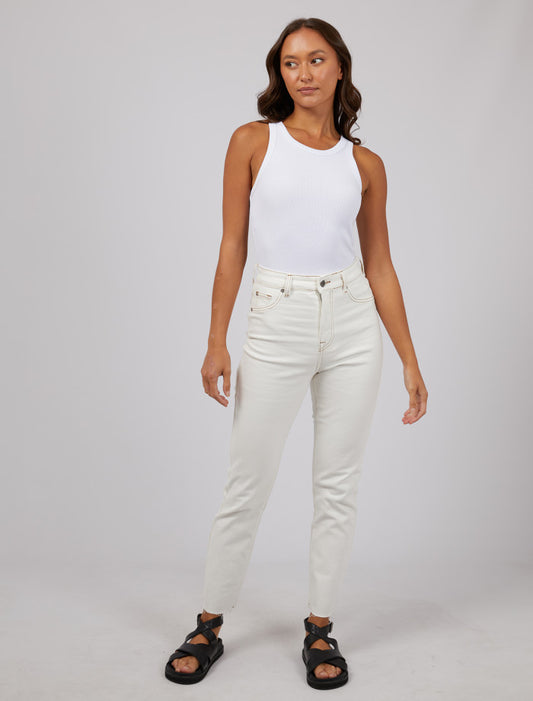 Monica Mom Comfort Jean | Vintage White