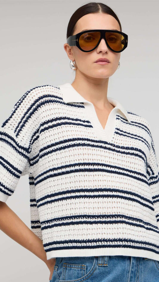 Solstice Knit Polo Top