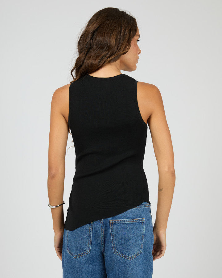 Ollie Button Down Knit Tank | Black