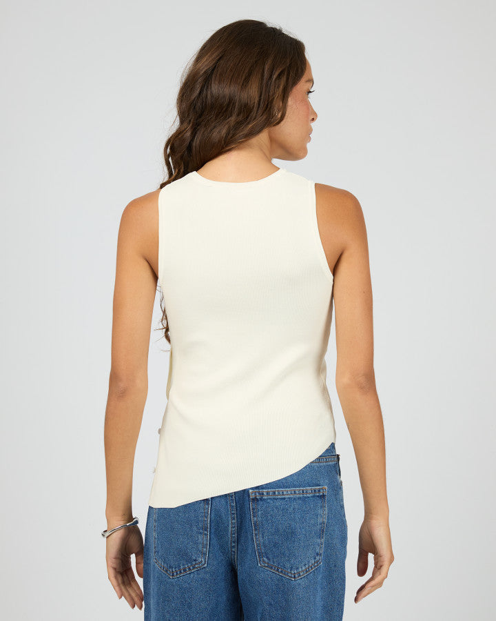 Ollie Button Down Knit Tank | White
