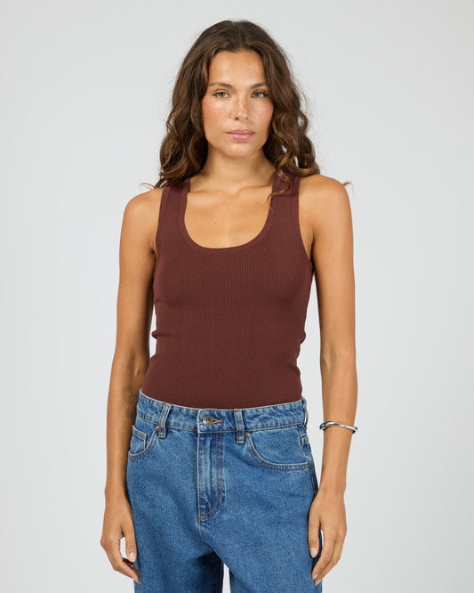 Ollie Scoop Neck Tank | Cherry