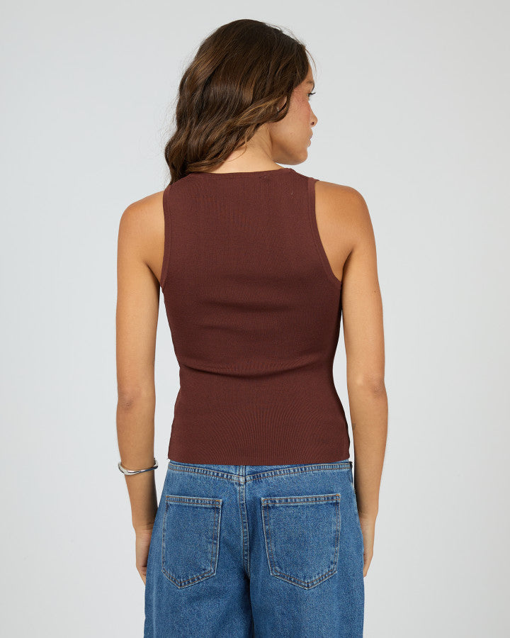 Ollie Scoop Neck Tank | Cherry