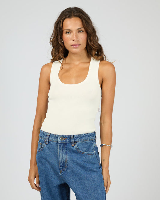 Ollie Scoop Neck Tank | White