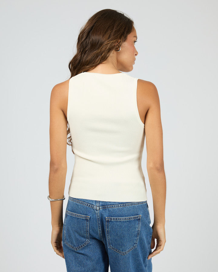 Ollie Scoop Neck Tank | White