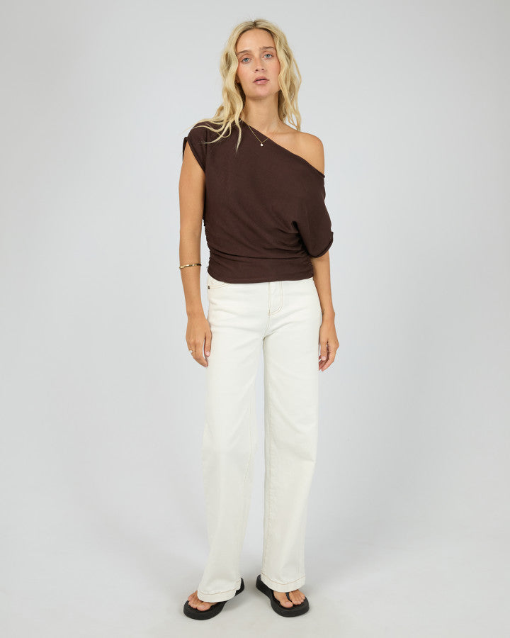 Orla Off The Shoulder Top | Brown