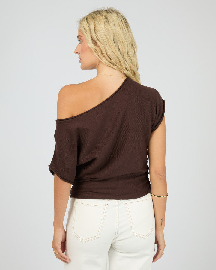 Orla Off The Shoulder Top | Brown