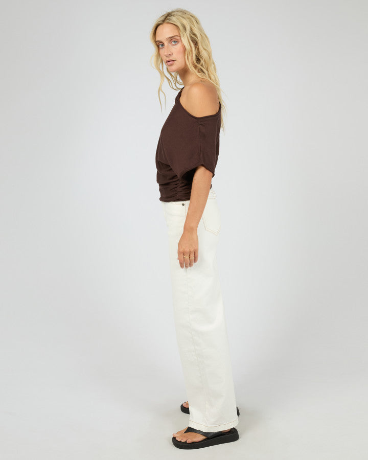Orla Off The Shoulder Top | Brown