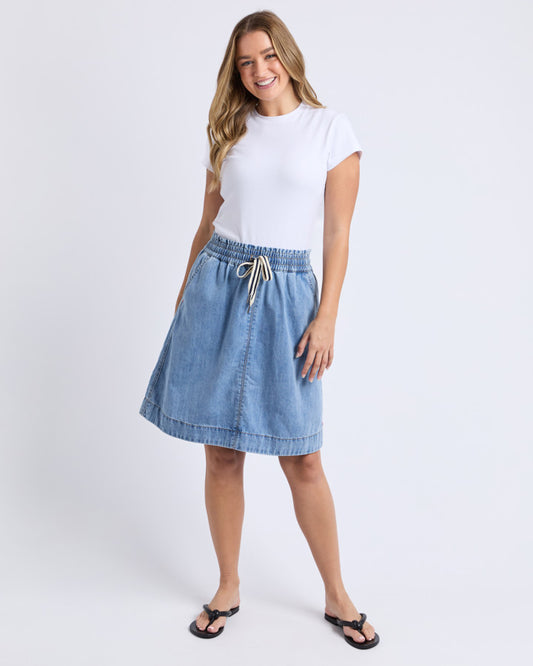 Paisley Denim Skirt